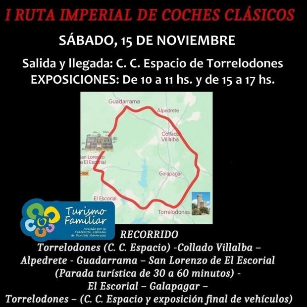 Torrelodones acoge la Ruta Imperial de Coches Clásicos el 15 de noviembre
