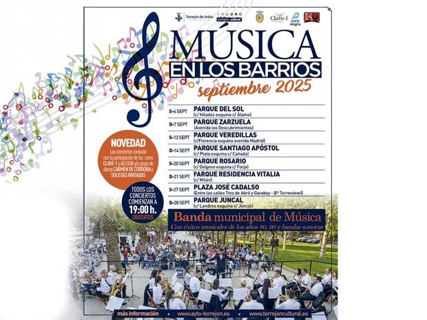 Torrejón de Ardoz inicia 'Música en los Barrios' este fin de semana en el Parque del Sol y Parque Zarzuela