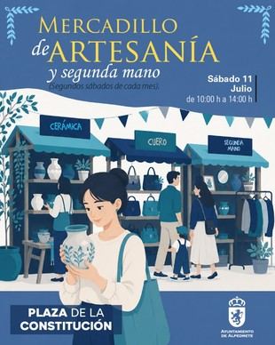 Mercadillo de Artesanía en la Plaza de la Constitución de Alpedrete el 11 de julio