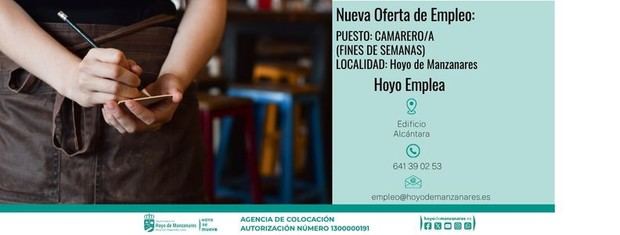 Empleo disponible en Hoyo de Manzanares