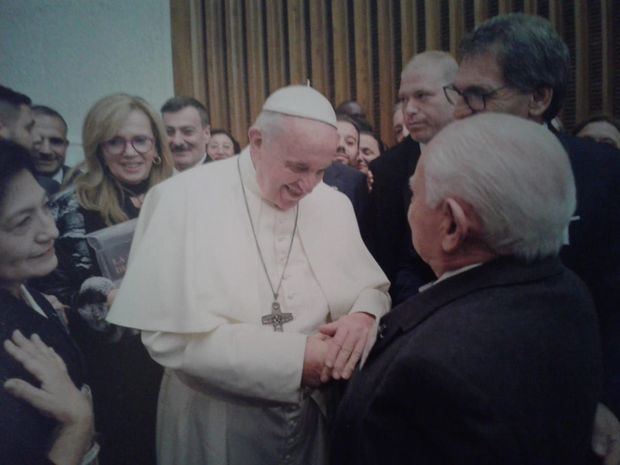 Benito Blanco participó de la histórica visita de las colectividades al Papa Francisco