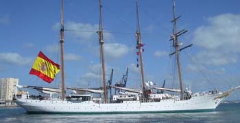 El buque 'Juan Sebastián de Elcano' inicia en Cádiz su LXXXVII Crucero de Instrucción