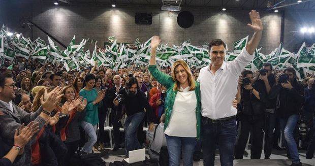 Pedro Sánchez y Susana Díaz participan en un acto de precampaña en Jaén