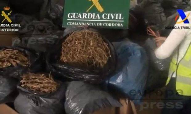 Intervenidas en Córdoba más de 20 toneladas de tabaco de contrabando