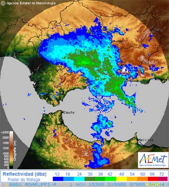 Meteorología activa el aviso naranja por intensas lluvias en la costa de Granada y Almería