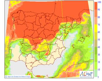 Intervalos nubosos con posibles chubascos aislados Andalucía