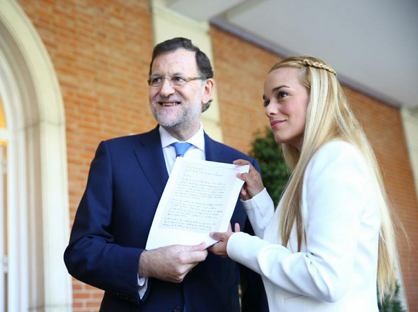 Rajoy traslada a Tintori su preocupación por la situación de Leopoldo López
