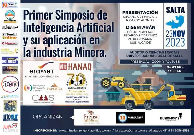 Se realizará en Salta el Primer Simposio de Inteligencia Artificial aplicada a la Industria Minera