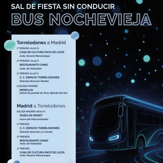 Torrelodones ofrece bus especial de Nochevieja para celebrar sin preocupaciones